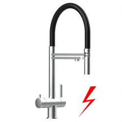 Niederdruck 3-Wege-Armatur Levanto aus Edelstahl mit separatem Filterwasser-Auslauf