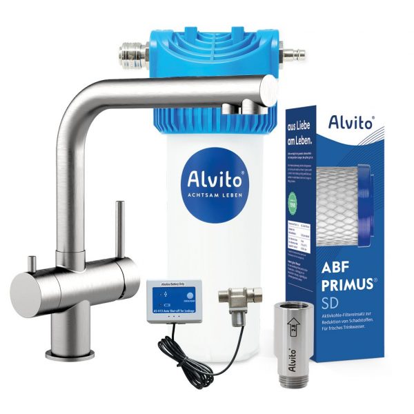 Alvito Einbau Wasserfilter Set Integral PRO in Küche mit 3-Wege-Armatur