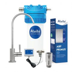 Alvito Einbau Wasserfilter Set Split Pro mit Edelstahl-Hahn Mirano