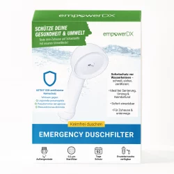 T-safe Emergency Duschfilter – Legionellen-Sofortschutz mit 0,2 μm Membran